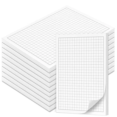 Abbildung von Fantastino® A6 Notizblock Kariert, 10 Stück, 500 Blatt (50 pro Block) 90 g/m² Premium Papier. Notizblöcke klein, Kariert mit Rand, Schreibblock, mini Notizzettel abreißbar für Büro Haushalt Schule Uni