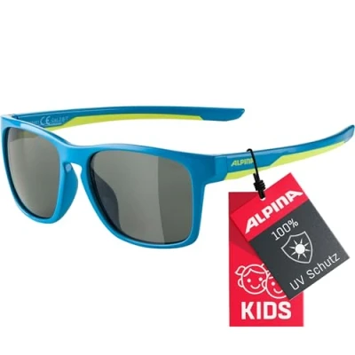 Abbildung von ALPINA FLEXXY COOL KIDS I Flexible und Bruchsichere Sonnenbrille Mit 100% UV Schutz Für Kinder, blue lime, One Size