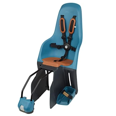 Abbildung von MINIA for Frame 8405600004 Fahrradrücksitz für Kinder mit Verankerung im Gestell, geeignet von 9 Monaten bis 6 Jahren in blau.