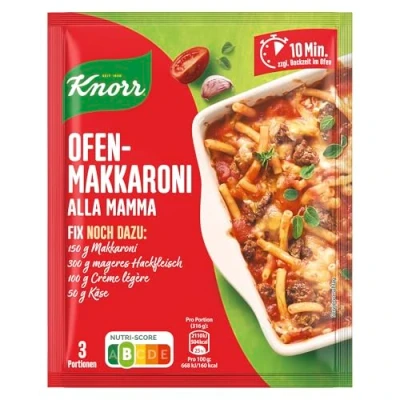 Abbildung von Knorr Fix Würzmischung Ofen Makkaroni alla mamma für ein leckeres Nudelgericht ohne geschmacksverstärkende Zusatzstoffe 48 g