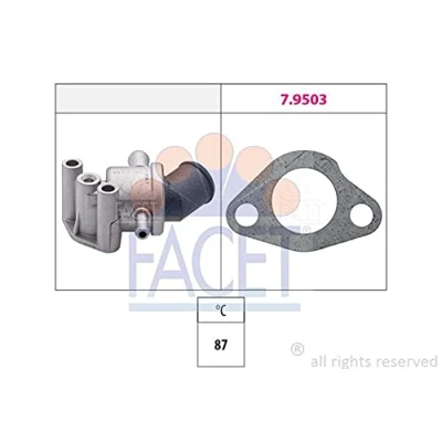 Abbildung von FACET 7.8107 Kühlwasserthermostat 87C Made in Italy OE Equivalent FIAT: Uno Schrägheck