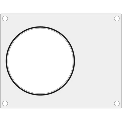 Abbildung von HENDI Matrize für Versiegelungsmaschine 330005, Schwarze Silikondichtung, geeignet runder Behälter von z.B. ø153mm, 227x178mm, Aluminium