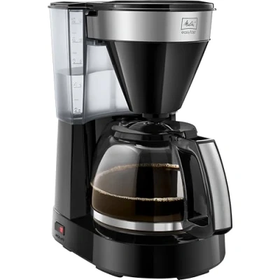 Abbildung von Melitta Easy Top Filterkaffeemaschine mit Glaskanne Tropfstopp 10 Tassen Schwarz (1023 04)