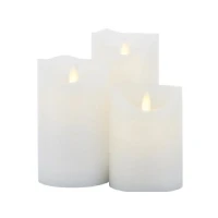 Abbildung von Sirius Home A/S LED Kerze Sara Exclusive flackernde Flamme 3er Set Durchmesser 7,5cm weiß,