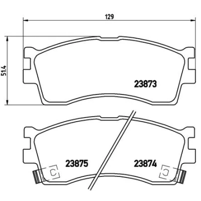 Abbildung von BREMBO P 30 016 Bremsbelagsatz mit akustischer Verschleißwarnung ohne Zubehör KIA: SHUMA 2, Rio I Kombi, Clarus Kombi
