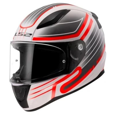 Abbildung von LS2, Integraler Motorradhelm Rapid II Circuit Gloss White Red, L