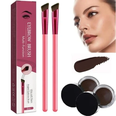Abbildung von Anjoize Eyebrow, Eyebrow Pen 4d, Home Care Kit 4d Laminated, Hair Stroke Brow Stamp Brush, Ultra Thin Groomer (Taupe*2)