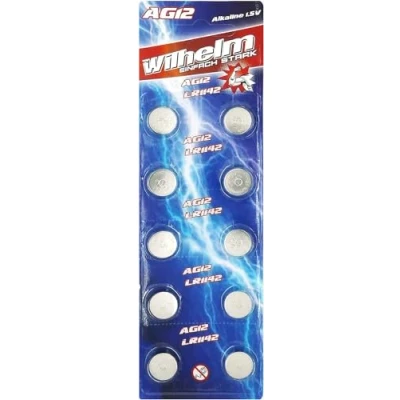Abbildung von 10 x Wilhelm AG12 LR43 Batterie Knopfzelle Knopfbatterie Alkaline 11,5 2,1mm LR1142 301
