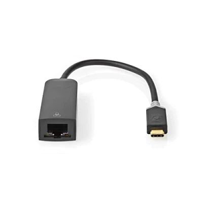 Abbildung von Nedis USB Netzwerkadapter, 3.2 Gen 1 1000 Mbps, 0,2m C™ Stecker RJ45 Buchse 0.20 m Rund Vergoldet Verzinntes Kupfer Anthrazit