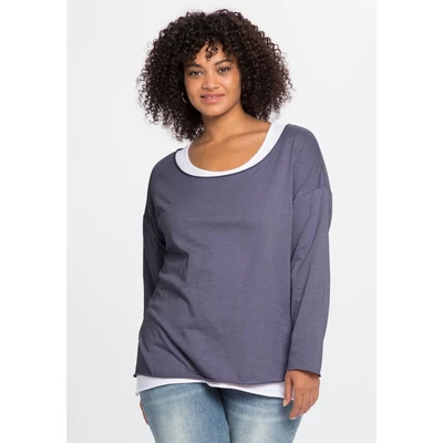 Abbildung von sheego by Joe Browns Langarmshirt &quot;Große Größen&quot;, mit kontrastfarbenem Tanktop