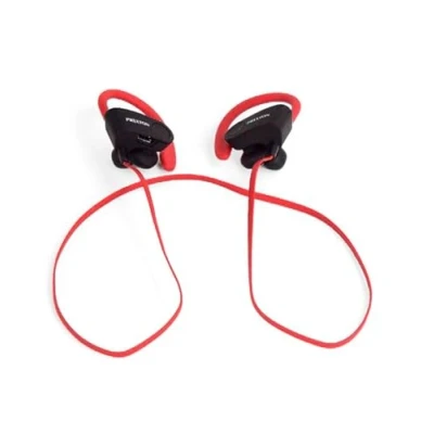 Abbildung von PRIXTON AB100 Kabellose Sport Kopfhörer mit Bluetooth, ergonomisches Design, Rot