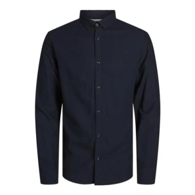 Abbildung von JACK&amp;JONES Herren JPRCCMAZE LINEN SHIRT L/S BUTTON DOWN Langarmhemd, Night Sky/Fit:Comfort FIT, L