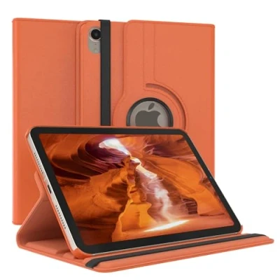 Abbildung von EAZY Case Tablet Hülle für iPad Mini 6 (2021) Schutzhülle 8.3 Zoll Smart Cover Rotationcase zum Aufstellen Klapphülle 360 drehbar mit Standfunktion Tasche Kunstleder Orange