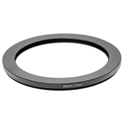 Abbildung von vhbw Step Down Ring Adapter von 95 mm auf 77 für Kamera Objektiv Filteradapter, Aluminium (Eloxiert), Matt Schwarz