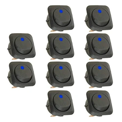 Abbildung von Mintice 10 Stück 12V 25A KFZ Schalter EIN/AUS Wippenschalter LED Beleuchtet Blau 25mm
