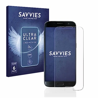Abbildung von Savvies 6 Stück Schutzfolie für Samsung Galaxy S7 Displayschutz Folie Ultra Transparent