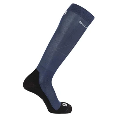 Abbildung von Salomon, 1 Paar hohe Unisex Socken, QST, Polypropylen/Polyamid, Gr. S (35 38), Grau/Schwarz (Quiet Shade/Night Sky), LC1247600