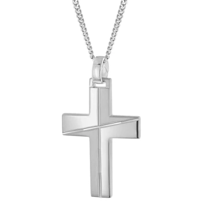 Abbildung von trendor 28408 Herren Halskette Mit Kreuz 925 Silber Rhodiniert