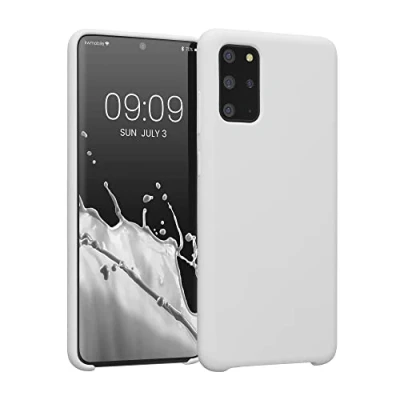 Abbildung von kwmobile Hülle kompatibel mit Samsung Galaxy S20 Plus Silikon Handy Case Handyhülle weiche Oberfläche kabelloses Laden Weiß matt