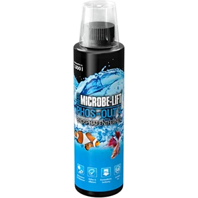 Abbildung von Microbe Lift® Phos Out 4 Flüssiger Phosphat Entferner für jedes Meerwasser &amp; Süßwasser Aquarium. Schnell, sicher nachhaltig FREI von Lanthan Inhalt: 236ml