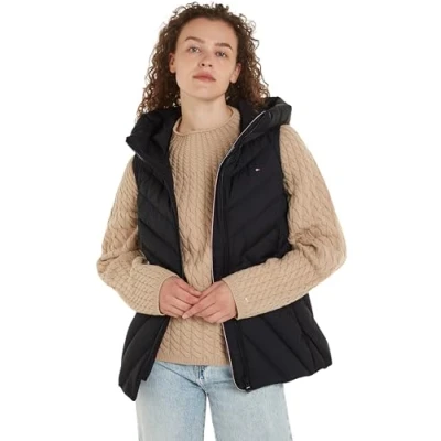 Abbildung von Tommy Hilfiger Steppweste CHEVRON MW PADDED VEST mit mittelstarker Wattierung und Markenlabel