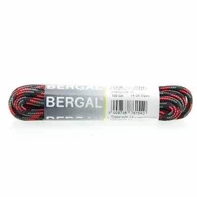 Abbildung von BERGAL 1 Paar Schnürsenkel schwarz/rot/grau rund Kordel dick Ø 3,5 mm (120 cm)