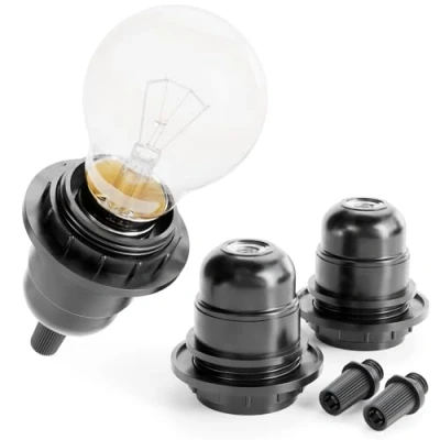 Abbildung von greate. Lampenfassung 3x E27 Fassung schwarz, schwarz 250V 60W, Kunststoff