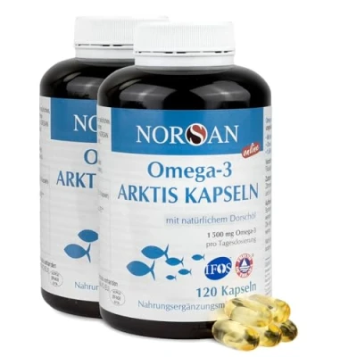 Abbildung von NORSAN Premium Omega 3 Arktis Dorschöl Kapseln 2x120 / 1.500 mg pro Portion/Omega aus nachhaltigem Wildfang