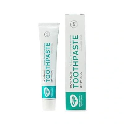 Abbildung von Green People Minze Zahnpasta 50 ml 100 % Natur: für Erwachsene Zertifizierte Bio Zahnpflege Fluorid und SLS frei sensitives Zahnfleisch Vegan u. tierleidfrei