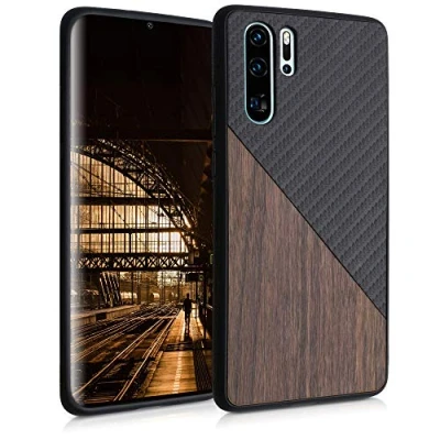 Abbildung von kwmobile Hülle kompatibel mit Huawei P30 Pro Handyhülle Handy Schutzhülle Smartphone Cover Dunkelbraun Schwarz