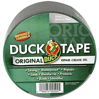 Abbildung von Duck Tape Original hochfestes, wasserbeständiges Gaffer Tape/Panzerband/Reparaturband, verbesserte Formel, 50 mm x m, Silber