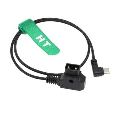 Abbildung von HangTon Stromkabel D Tap auf USB Typ C für Tilta Nucleus Nano II DJI Focus Pro Motor SDR Getriebe V Mount Akku, rechtwinkliger 90 Grad
