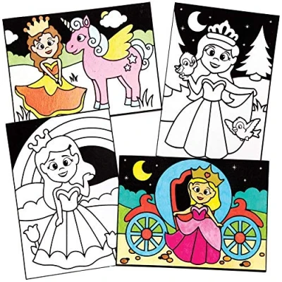 Abbildung von Baker Ross FE281 Prinzessin Ausmalbilder 10 Stück, Bilder Bastelset, Bastelset für Kinder zum Dekorieren, kreative Aktivitäten