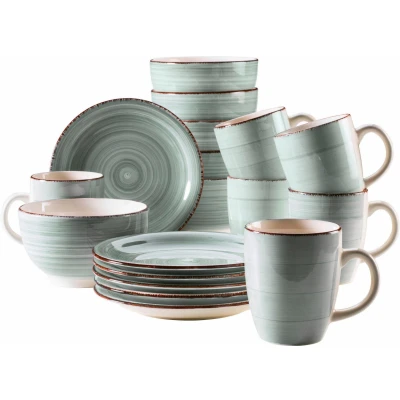 Abbildung von Home affaire Kaffeeservice &quot;Geschirr Set, Service Bel Tempo&quot;, (Set, 18 tlg., 6 Kaffeebecher, Müslischalen, Dessertteller), mit Spiraldekor, Teile, für Personen