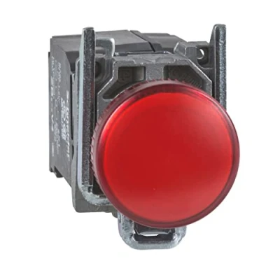 Abbildung von Schneider Electric Harmony XB4 Pilot Kontrollleuchte, Metall, einfarbige Linse, integrierte LED, industrielle Steuerung, 230 240 V AC, XB4BVM1, weiß