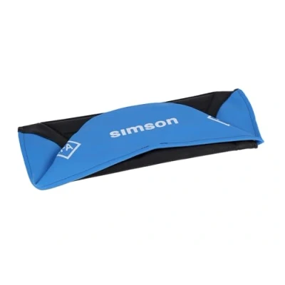 Abbildung von Simson Sitzbezug strukturiert, schwarz/blau für Endurositzbank mit Schriftzug S50, S51, S70 Enduro