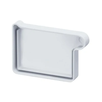 Abbildung von INEFA Dachrinnen Endstück Kastenrinne PVC NW68 / 68mm, rechts Weiß Dachrinnenzubehör, einfache Steckmontage, Made in Germany