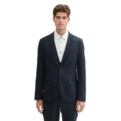 Abbildung von TOM Tailor MIT Stretchanteil Sakko, Herren, Größe: 52, Navy blue structure