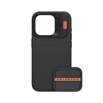 Abbildung von PolarPro LiteChaser iPhone 15 Pro Case inkl. Defender Schwarz Neu Stärkeres MagSafe Handy Fotografie/Videografie Stromlinienförmig