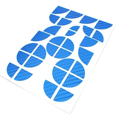 Abbildung von Finest Folia 4D Carbonfolie Emblem Ecken Aufkleber (K004 Blau)