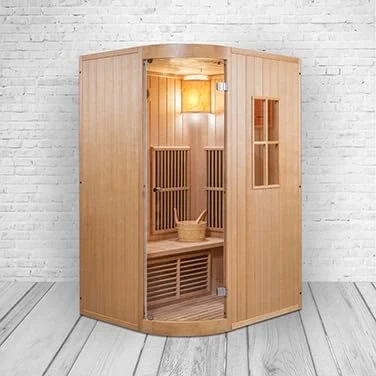 Abbildung von Infrarotsauna 125x110x190 cm für 2 Personen kombiniert mit Saunaofen aus kanadischem Hemlockholz ene