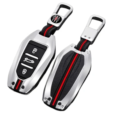 Abbildung von Otai Auto Fern Schlüsseletui aus Zinklegierung Abdeckung Für Peugeot 308 408 508 2008 3008 4008 5008 Citroen C4 C4L C6 C3 XR 3 Tasten (Silber)