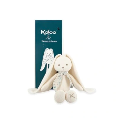 Abbildung von KALOO Lapinoo Pantin Lapin Baby Plüsch Jersey und Strick 25 cm Farbe Creme Sehr weiches Material Geschenkbox Ab Geburt, K969942