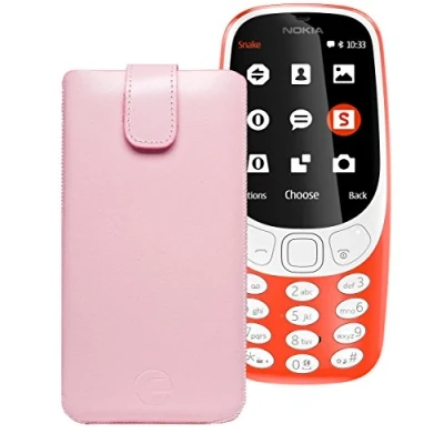 Abbildung von Original Favory Etui Tasche für Nokia 3310 (2017) Leder Handytasche Ledertasche Schutzhülle Case Hülle Lasche mit Rückzugfunktion* in rosa