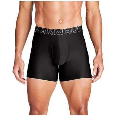 Abbildung von Under Armour Herren Tech 6 inch Boxerjock 2 Pack Retroshorts, Black Solid Core 3er Pack, 3XL