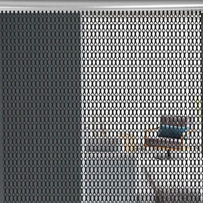 Abbildung von Estink Kettenvorhang aus Aluminium, dekorativer Türvorhang zum Schutz vor Fliegen und Insekten für optimale Belüftung, 90 x 210 cm, Schwarz