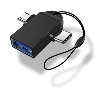 Abbildung von Xingdianfu 2 in 1 Micro USB/USB C auf USB 3.0 Adapter 2er Pack mit Lanyard, Adapter, OTG Aadapter Konverter
