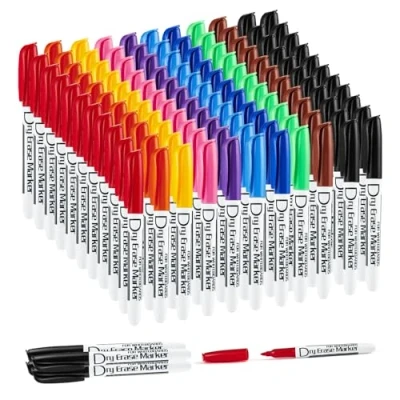 Abbildung von Volcanics Dry Erase Marker, geruchsarm, feine Whiteboard dünne Box mit 125 10 Farben