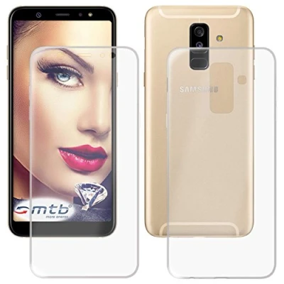 Abbildung von mtb more energy® 360 TPU + Hardcover (Vorder und Rückseite) für Samsung Galaxy A6 Plus, A6+ 2018 (SM A605G, 6.0&#039;&#039;) 100% Clear Grad Rundumschutz Hülle Komplett Schutz