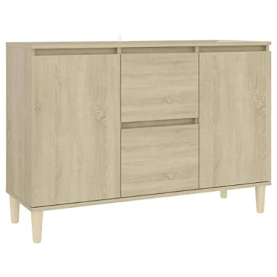 Abbildung von vidaXL Sideboard 2 Schubladen Türen Kommode Anrichte Schrank Mehrzweckschrank Beistellschrank Standschrank Sonoma Eiche 103,5x35x70cm Holzwerkstoff